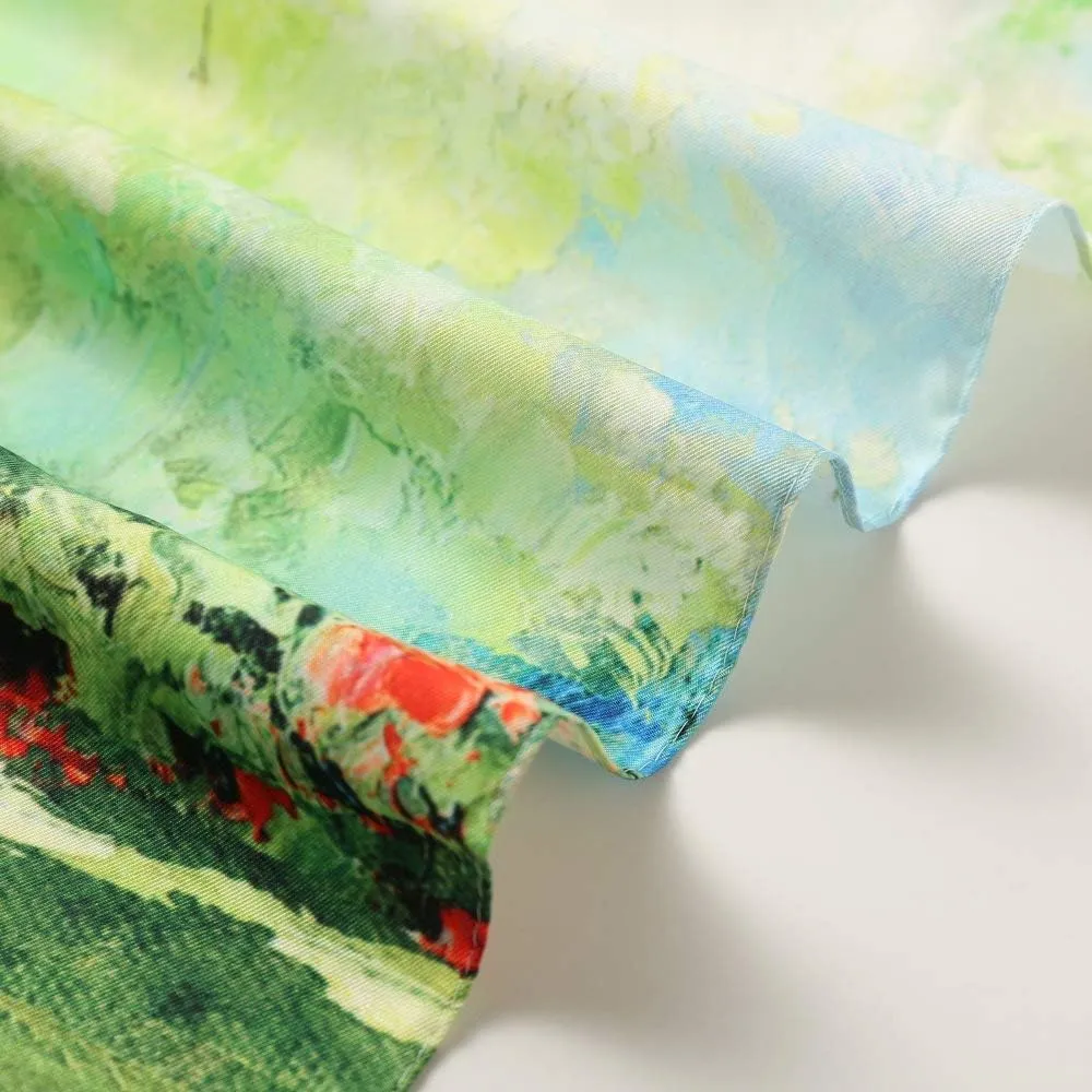 100% Mulberry Silk Scarf-Printed or Solid Color 35 Square Large Silk Hair Head Wrap Scarf With Gift Box Package