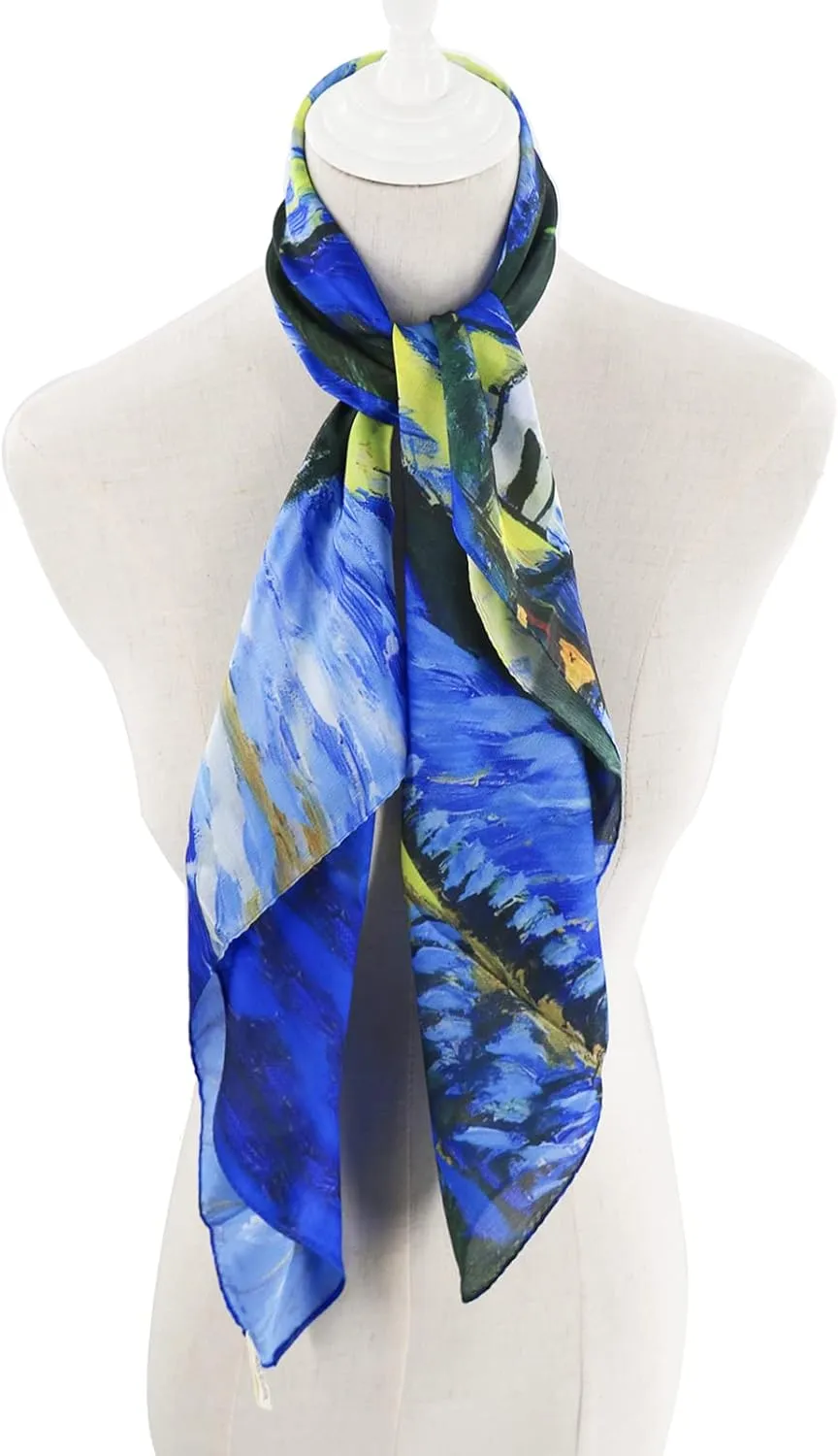 100% Mulberry Silk Scarf-Printed or Solid Color 35 Square Large Silk Hair Head Wrap Scarf With Gift Box Package