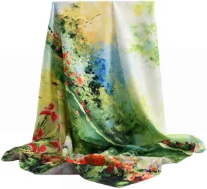 100% Mulberry Silk Scarf-Printed or Solid Color 35 Square Large Silk Hair Head Wrap Scarf With Gift Box Package