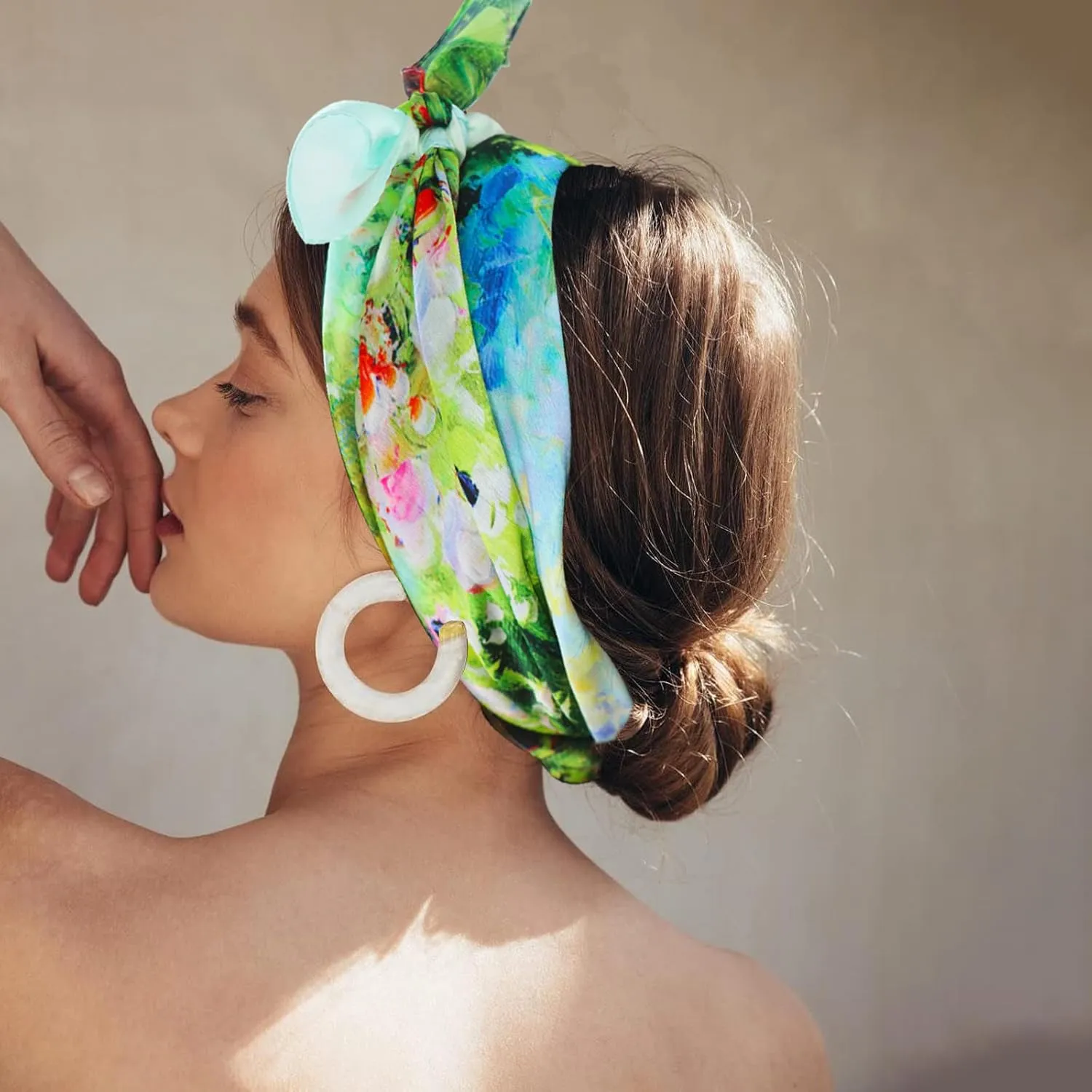 100% Mulberry Silk Scarf-Printed or Solid Color 35 Square Large Silk Hair Head Wrap Scarf With Gift Box Package