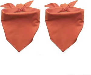 2 Pack Orange Dog Bandanas Blank Cotton for Medium Large Dogs