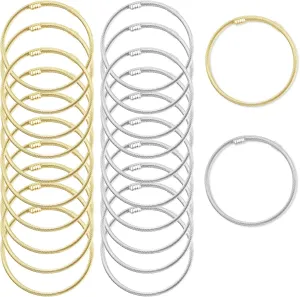 20 Pieces Twisted Cable Wire Bracelet Stylish Fine Stainless Steel Open Cuff Bracelets Mixed 3mm Thin Adjustable Expandable Elastic Bangle Bracelets For Women Diy Jewelry Making Christmas Day Gift