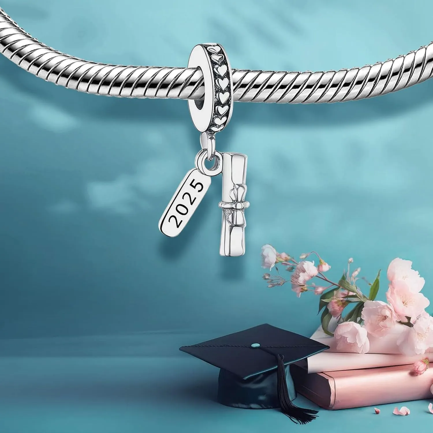 2025 Graduation Charms Bead for Bracelets and Necklaces S925 Sterling Silver Charm For Women Jewelry Present