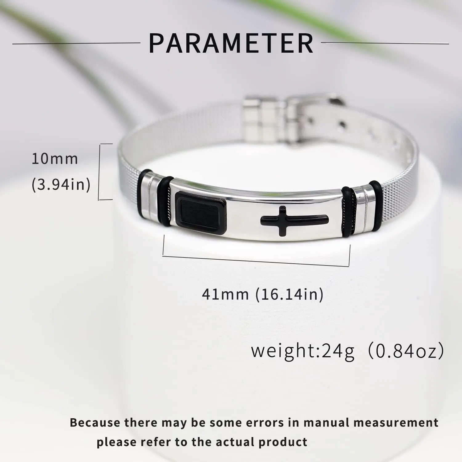 2025 ULtimate Mens bracelet,Black bracelets for men,Stylish Adjustable Cross Stainless Steel Mesh Chain Wrist Band men's jewelry braclets for man,male coworkers string ideas cool braclets hip hop