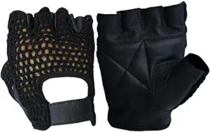 A&H Apparel Leather Net Driving Weight Training Cycling Wheelchair Fitness Gloves