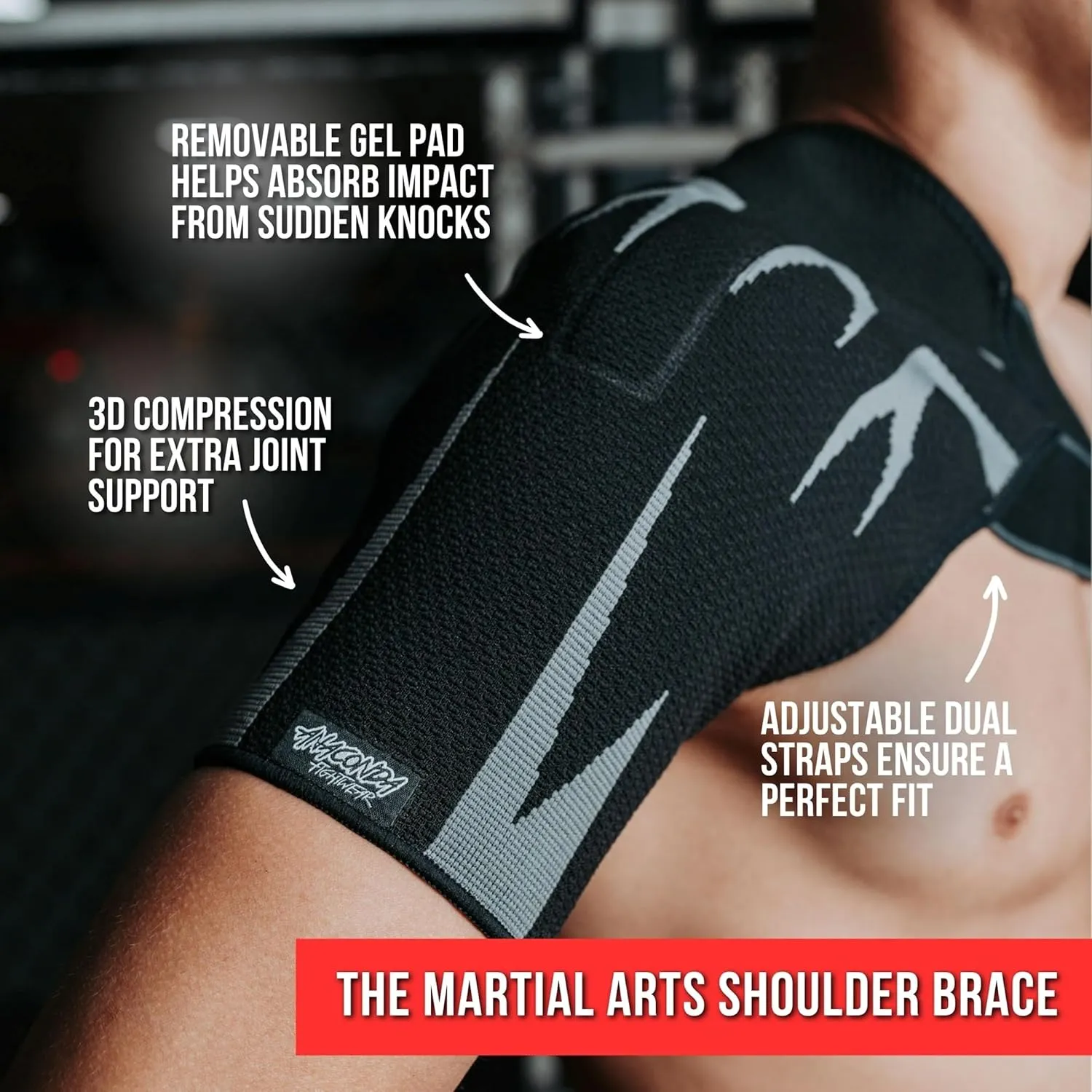 Anaconda Fightwear Shoulder Brace (X-Large) -Rotator Cuff Compression Support with Gel Pad for Shock Absorption & Joint Health-Adjustable Fit for Left/Right Shoulder -Ideal for Athletes, Men and Women
