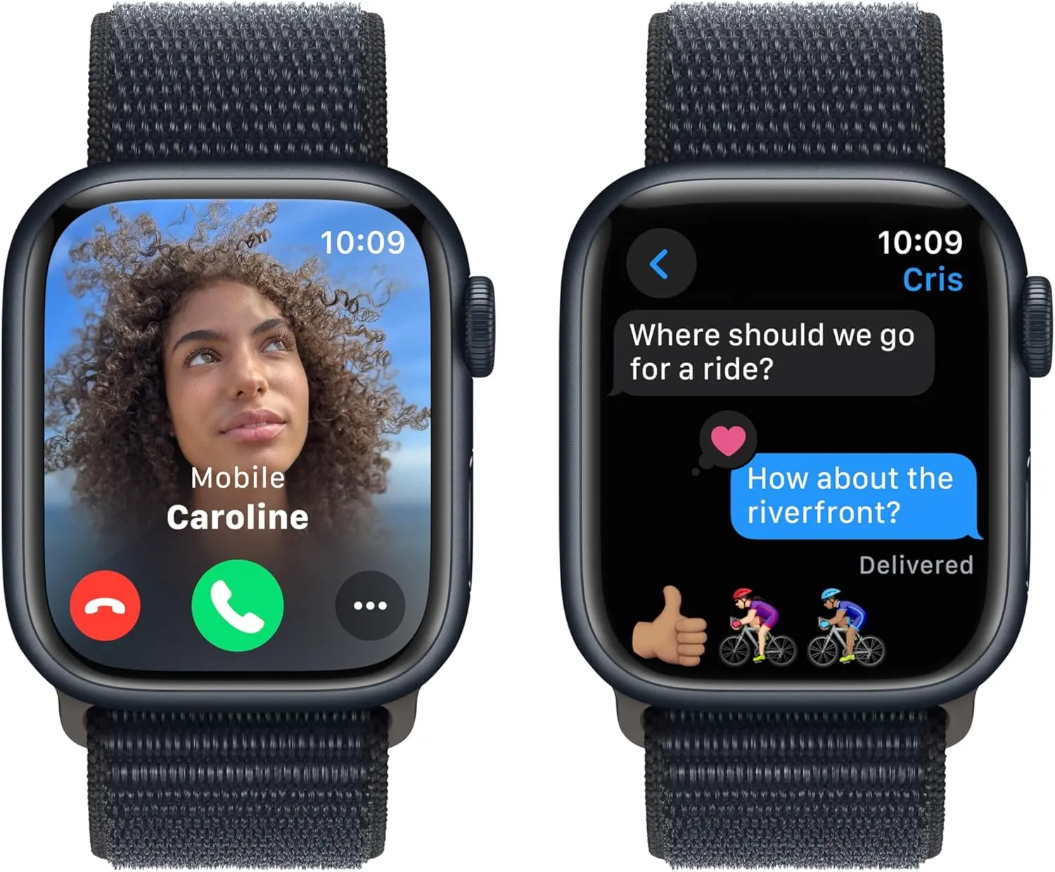 Apple Watch Series 9 [GPS 41mm] Smartwatch with Midnight Aluminum Case with Midnight Sport Loop One Size. Fitness Tracker, ECG Apps, Always-On Retina Display, Carbon Neutral