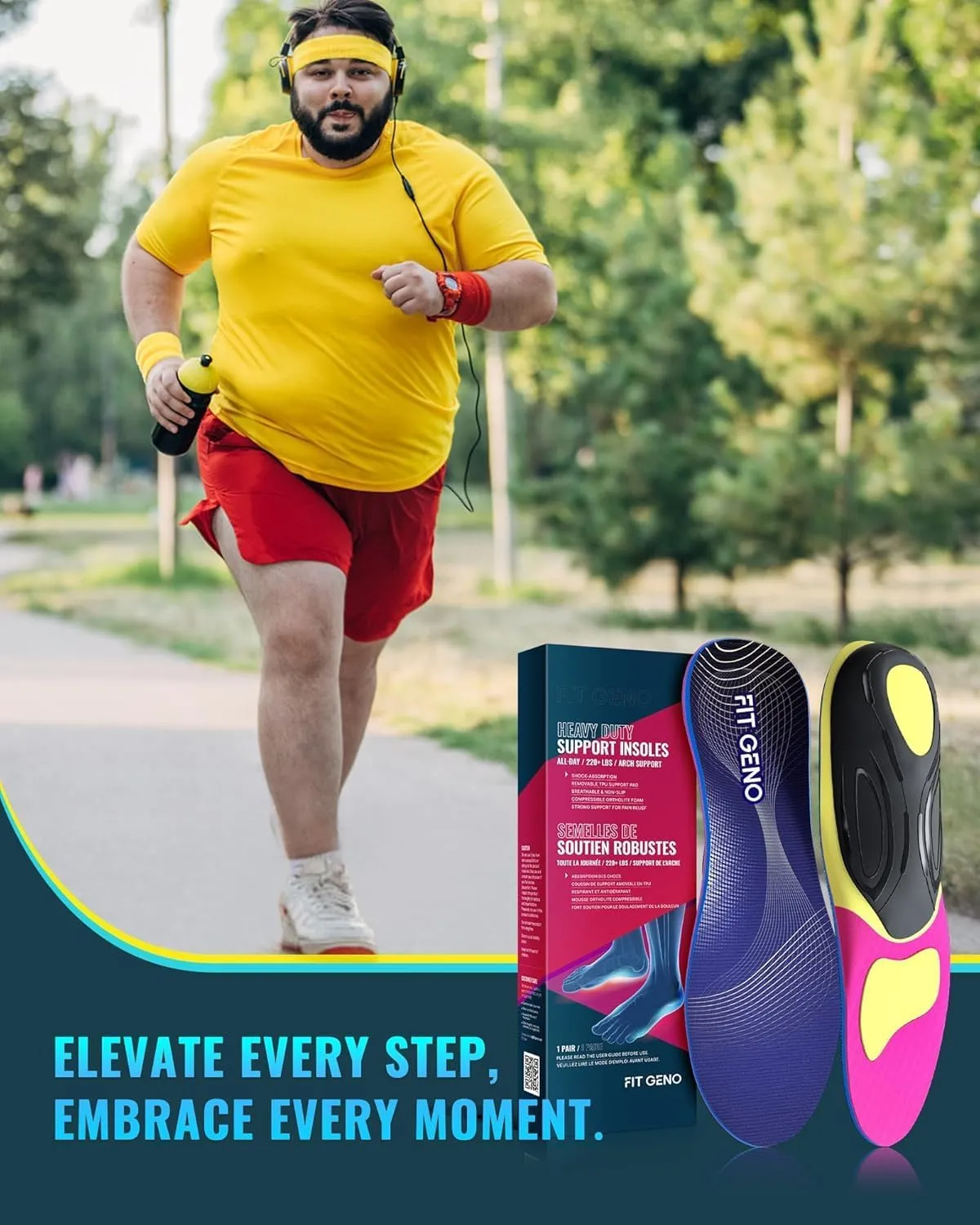 Arch Support Plantar Fasciitis Insoles: Fit Geno Orthotics Inserts for High Arch Pain Relief  Heavy Duty Shoe Inserts for Women & Men 220lbs   for Work Boots & Sneakers (Women's 10-11 / Men's 8-9)