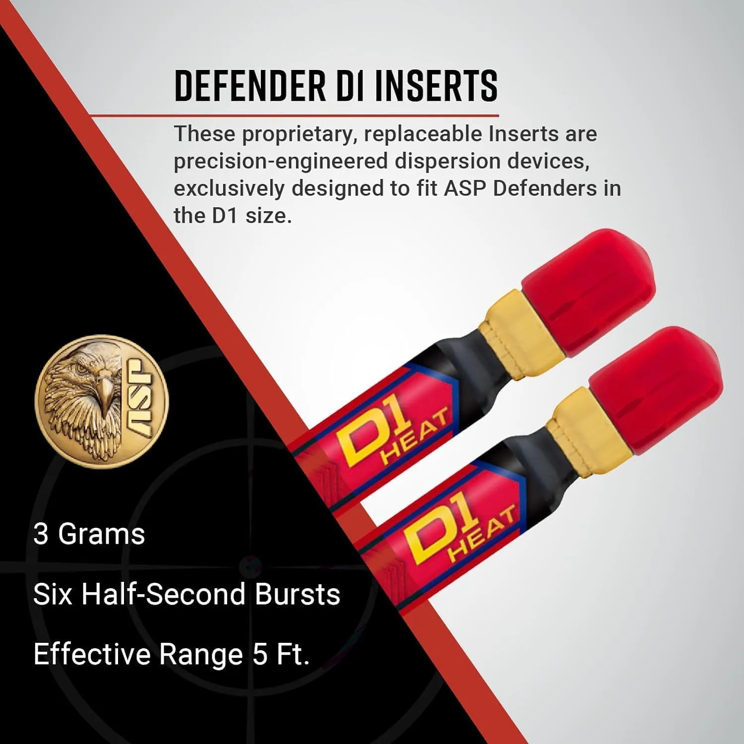 ASP Heat Inserts for Metro or Sport Defender Pepper Spray, Pack of 2 Heat OC Sprays