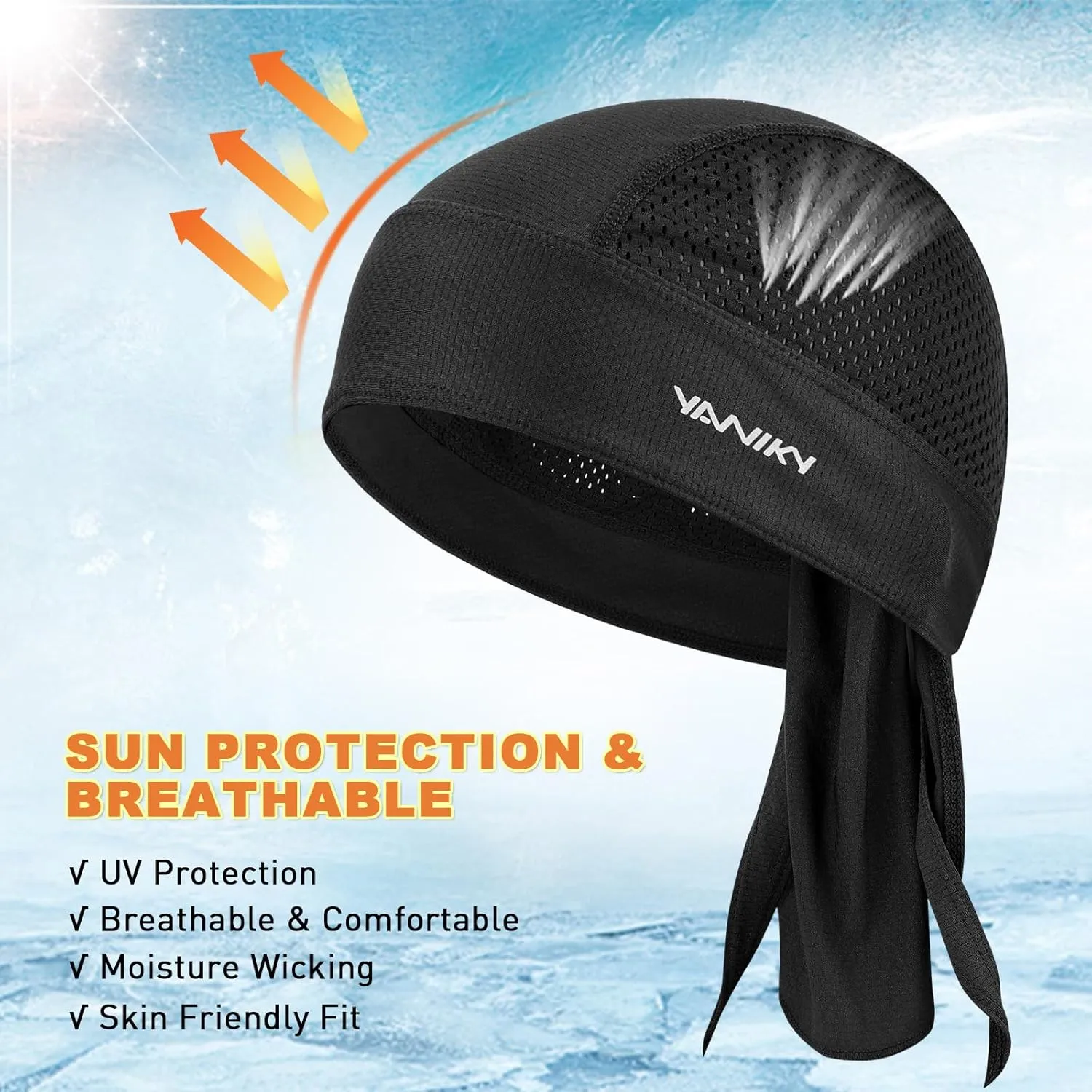Bandanas Skull Caps for Men, Women Skull Cap Helmet Liner Cycling Hat Durags Motorcycle Bandana Sweat Wicking Do Rag