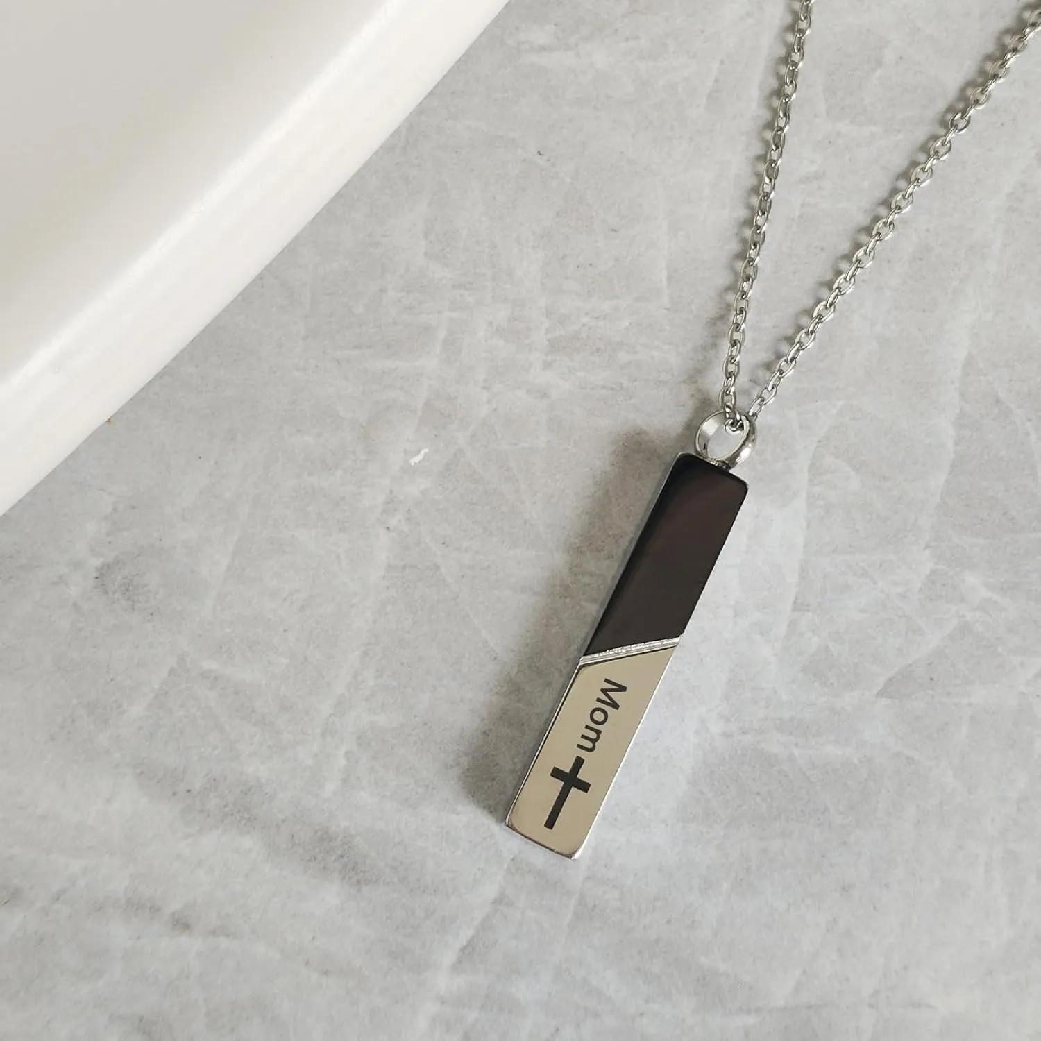 Bar Urn Necklaces for Ashes for Men Women Cremation Urn Jewelry Cross Cube Ash Necklace Memorial Keepsake Pendant Human Ashes Holder