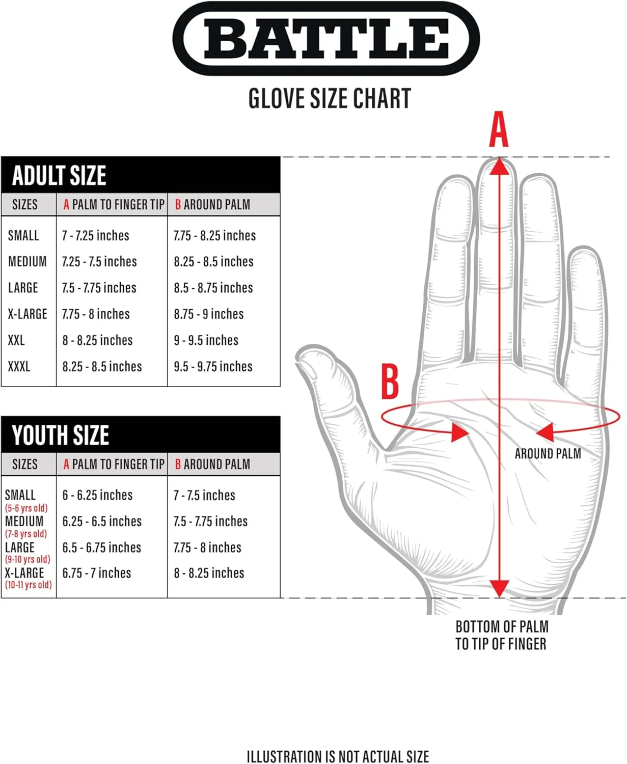 Battle Sports Ultra-Stick Wide Receiver Football Gloves - Adult & Youth Football Gloves