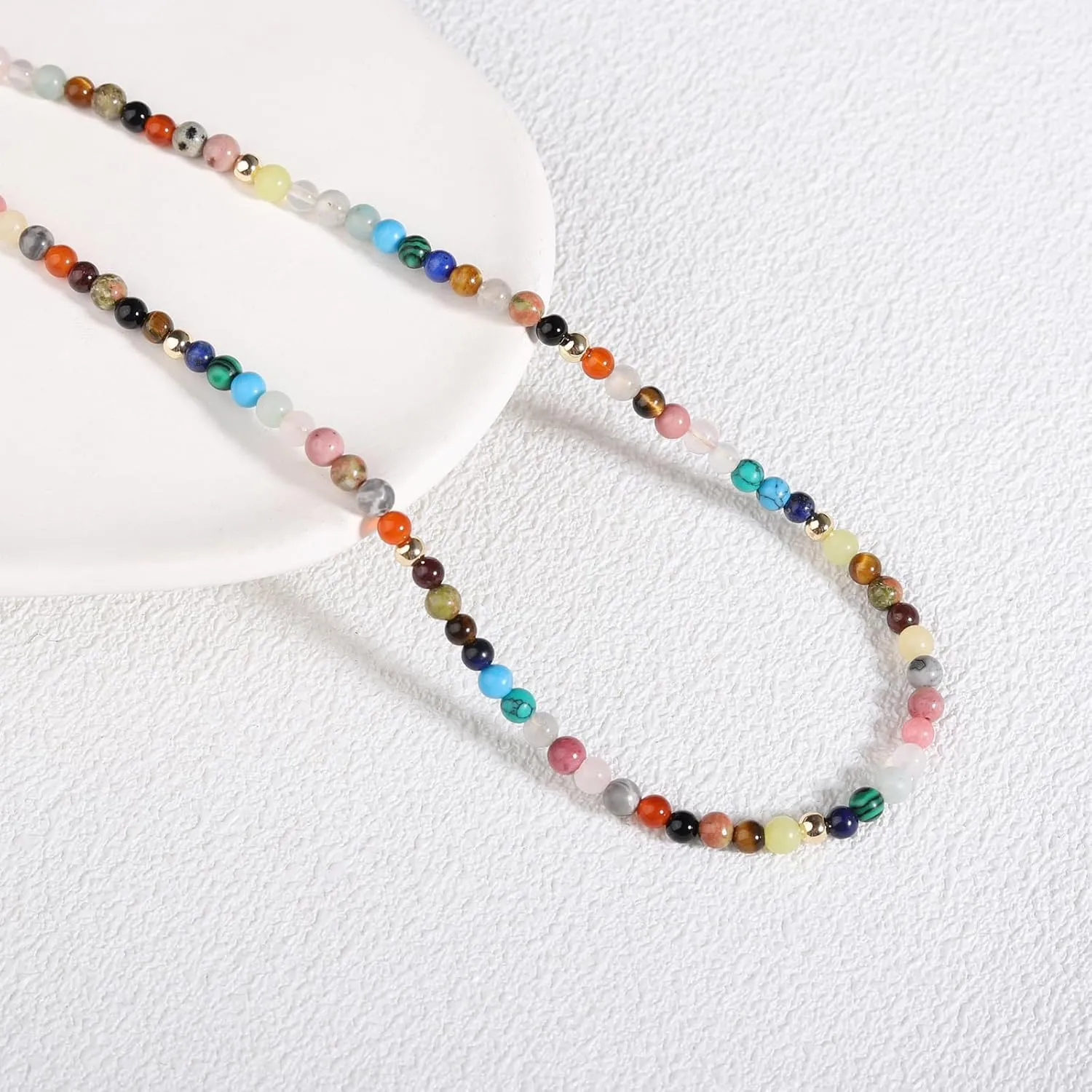 Boho Beaded Necklace for Women, Y2K Natural Pearl Beaded Necklaces Choker Summer Benchy Necklace Natural Bead Necklaces for Teen Girls Handmade Boho Jewelry Birthday Gift