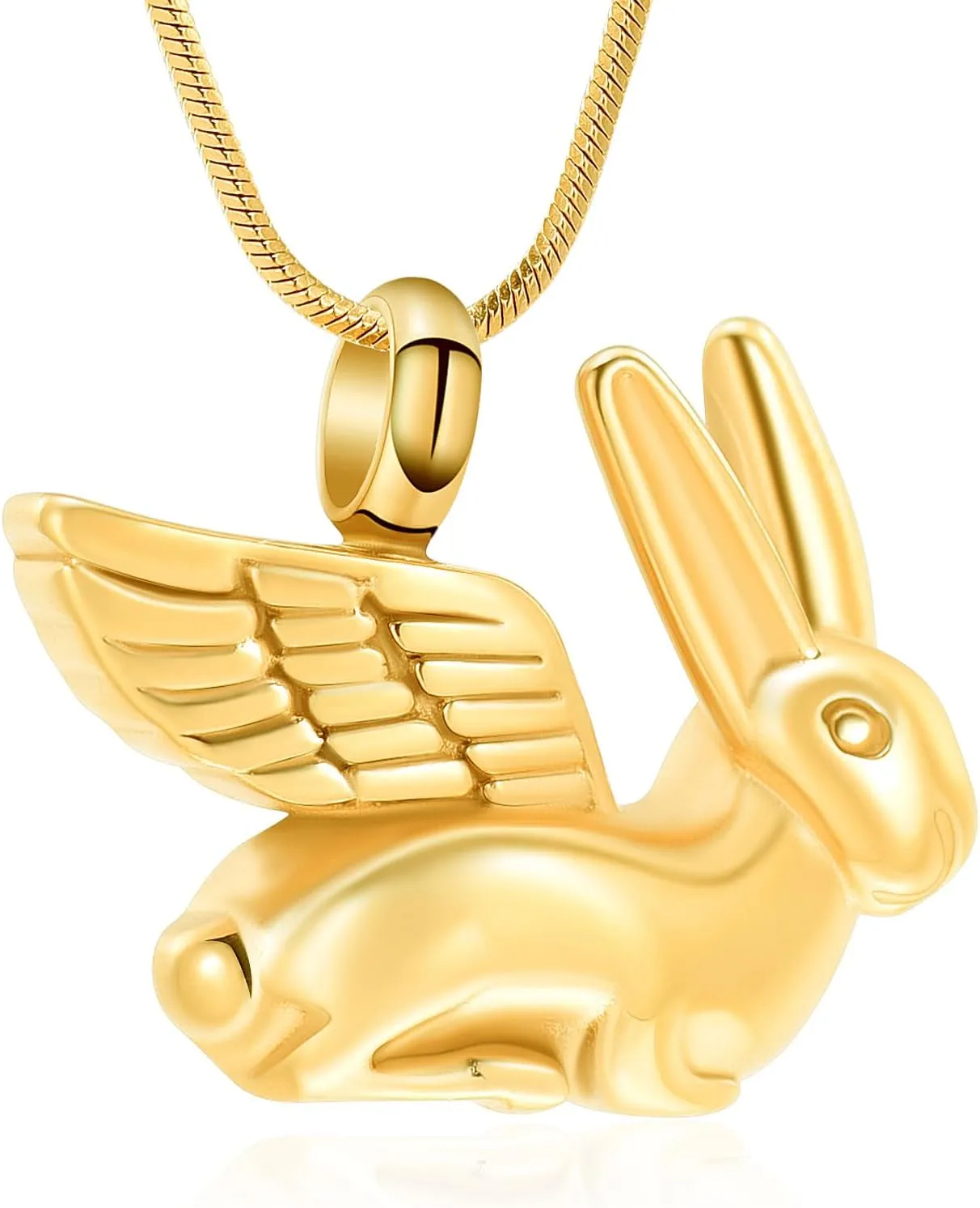 Bunny Rabbit Urn Pendant Necklace - Stainless Steel Cremation Ashes Jewelry for Pets Keepsake Memorial Ashes Locket