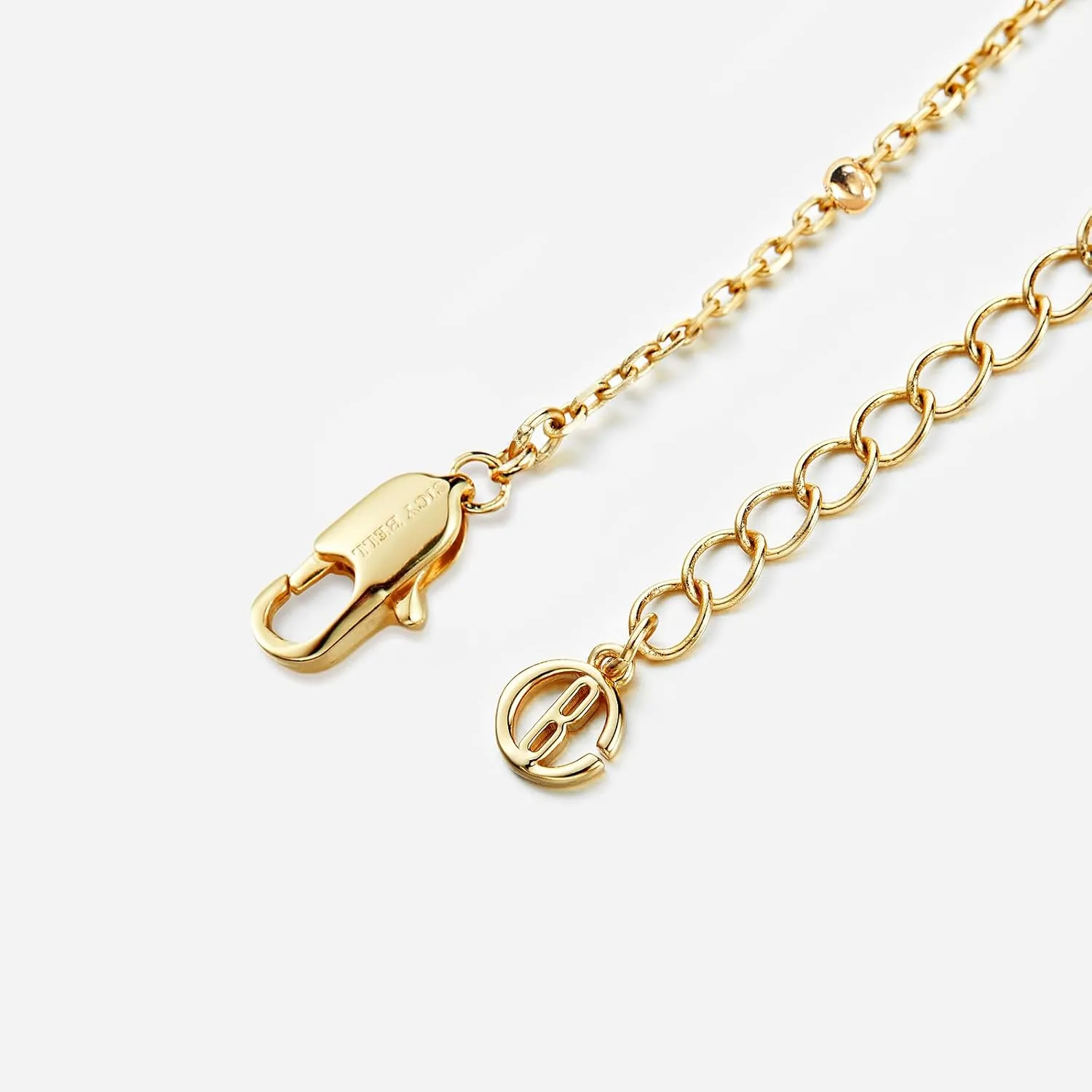 Cicy Bell Womens 18k Gold Plated White Shell Cubic Zirconia Square Cross Adjustable Chain Link Bracelets 6.69" with 2" Extender