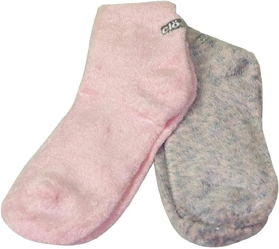 *Cloudz - (2 Pairs!) Dreamy Pink Soft Plush Natural Aloe Vera Spa Socks - (Assorted Solid & Patterned)