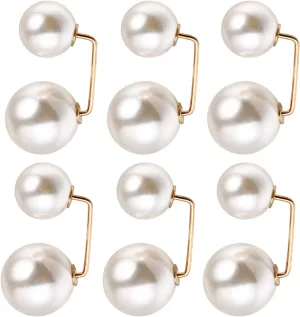 COHEALI Womens Shirts Womens Shirts 6Pcs Artificial Pearl Brooch Anti-Exposure Neckline Safety Sweater Shawl Clips Brooches Double Safety Brooch Vintage Decor Vintage Decor