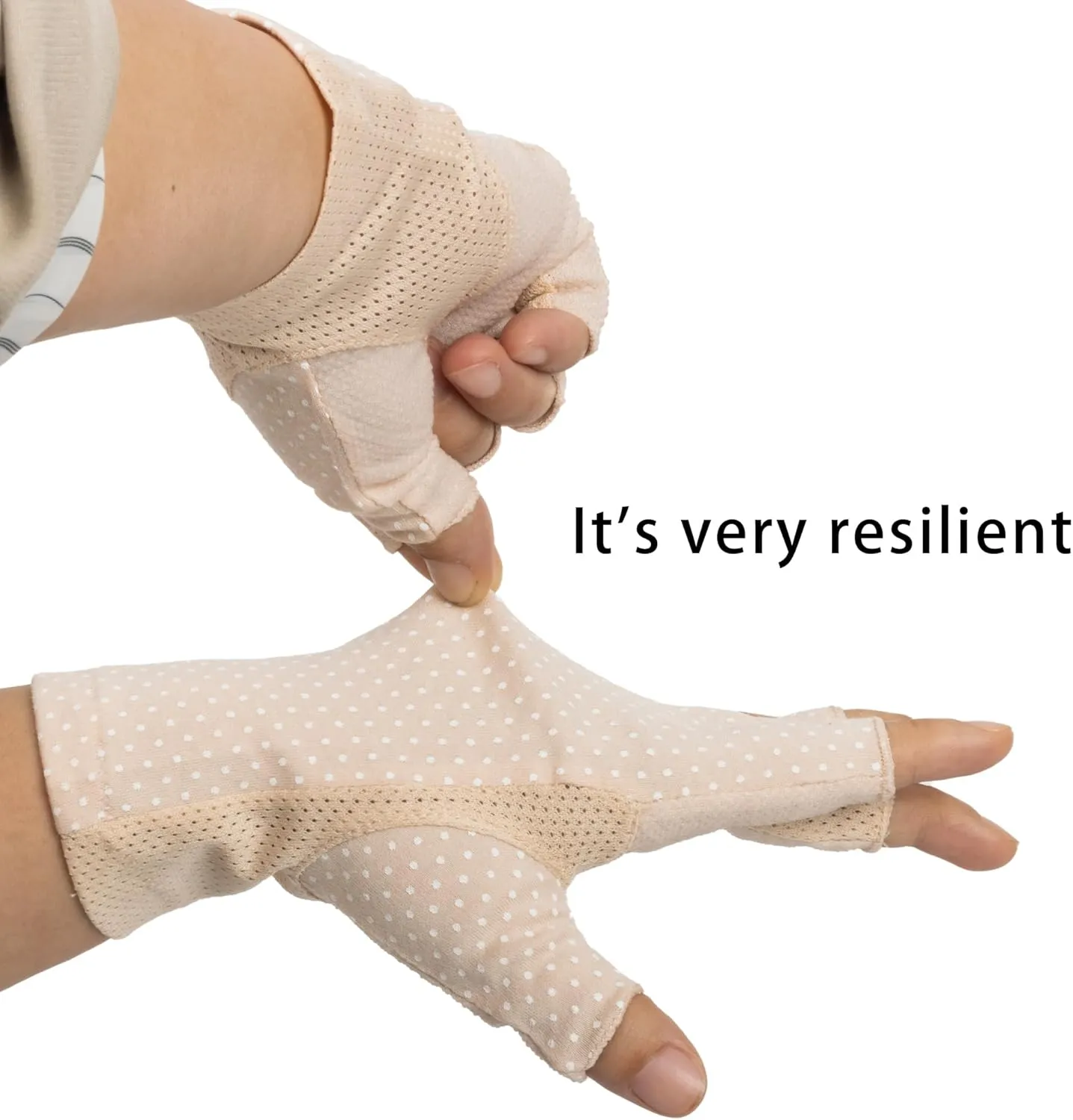 Cotton UV-Protection Fingerless Sun Gloves for Women Men, Mesh Nonslip Driving Cycling Nail Manicure Summer Gloves