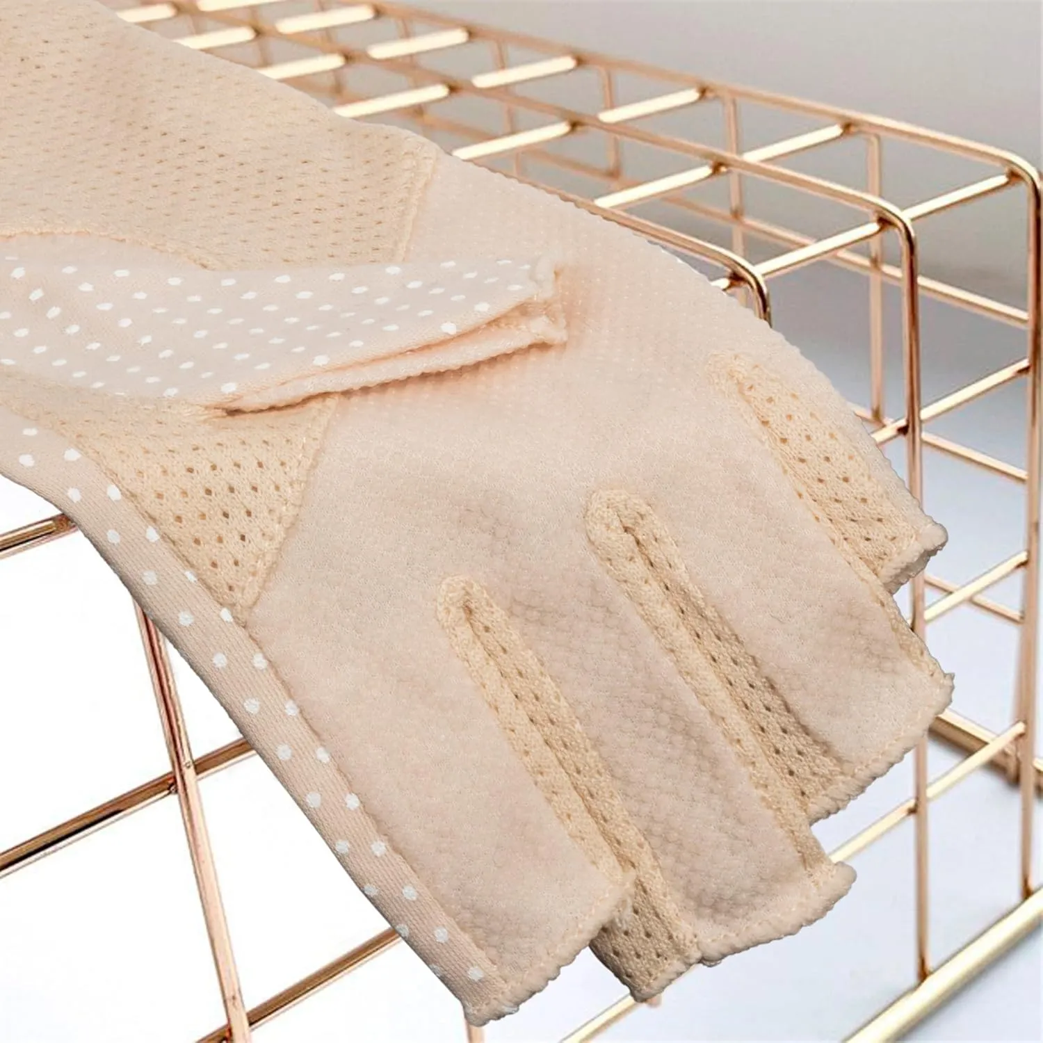 Cotton UV-Protection Fingerless Sun Gloves for Women Men, Mesh Nonslip Driving Cycling Nail Manicure Summer Gloves