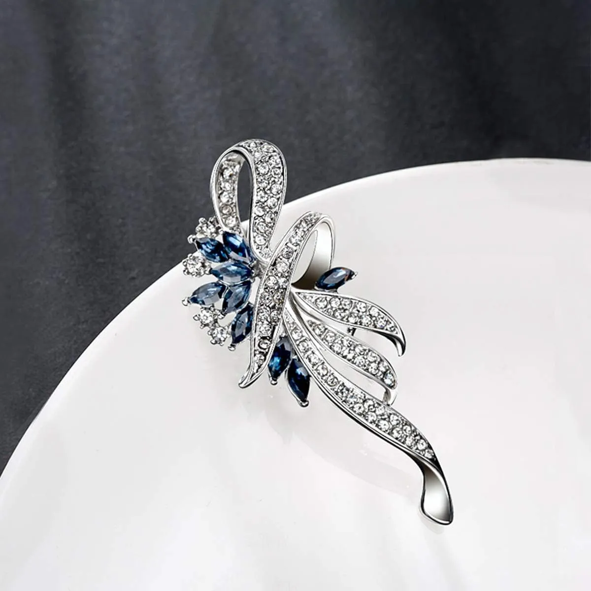 Created Crystal Brooch Fancy Vintage Style Flower Brooch Pin for Women, girls, ladies with Blue/Purple Created Crystal | Vintage Fashion | Brooches and Pins for Women | Ladies Jewelry