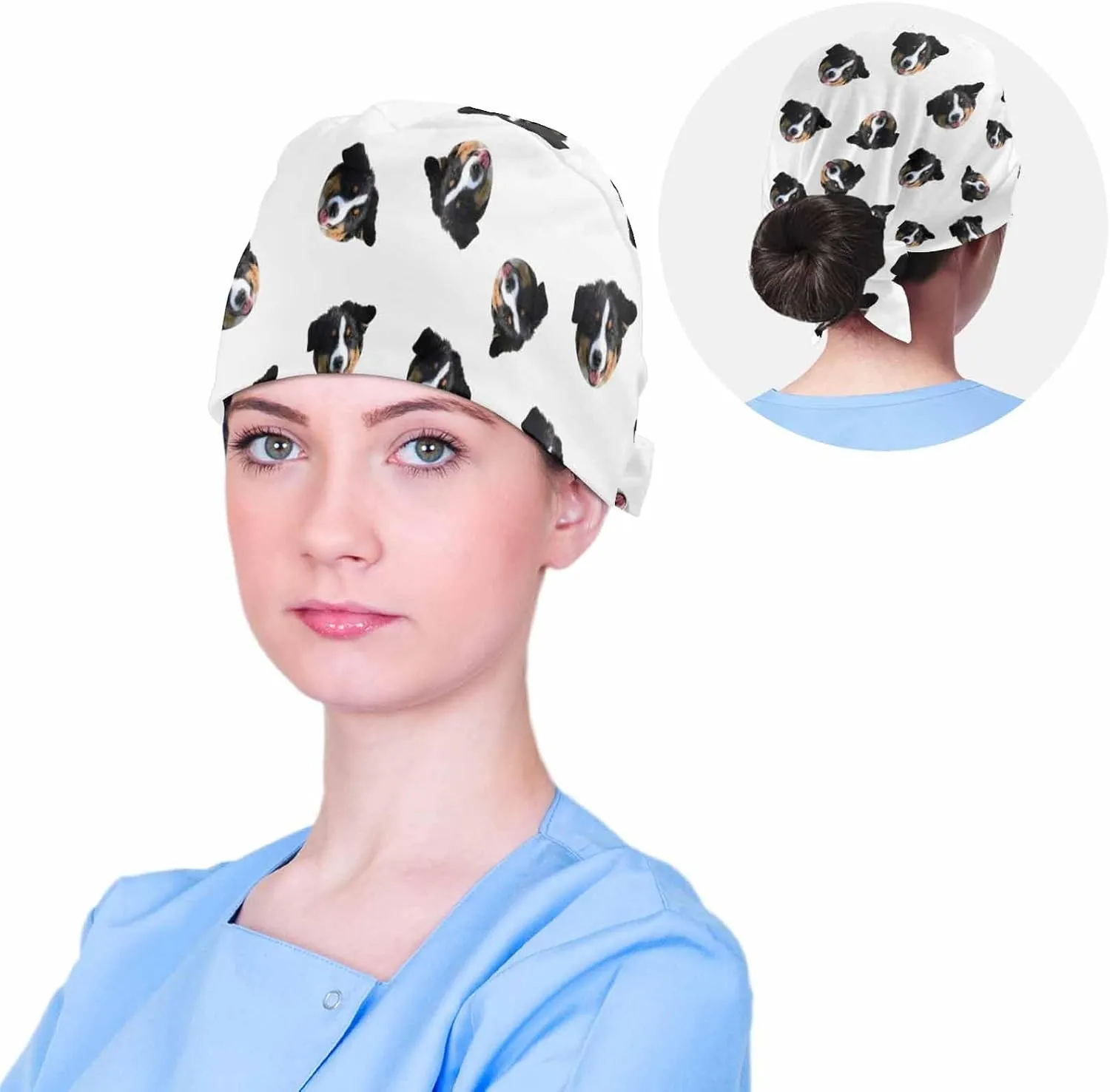 Custom Scrub Caps for Women Men Personalized Nurse Scrub Hat with Face Name Text Customized Photo Surgical Cap