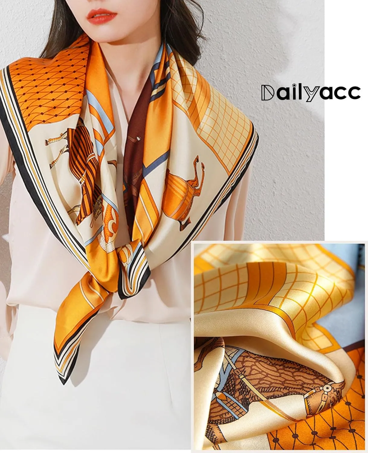 Dailyacc Hair Bandanas Scarf For Women Lightweight Fashion Neck Silk Satin Head Scarves For Sleeping Handbags Scarf