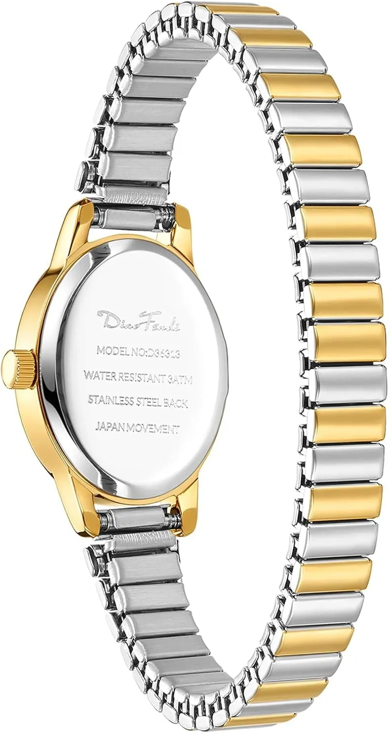 Diaofendi Petite Women's Easy Reader Watch, Analog Women Watch with Stainless Steel Expansion Band, Water Resistant