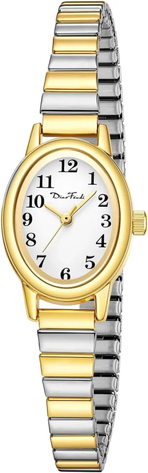 Diaofendi Petite Women's Easy Reader Watch, Analog Women Watch with Stainless Steel Expansion Band, Water Resistant