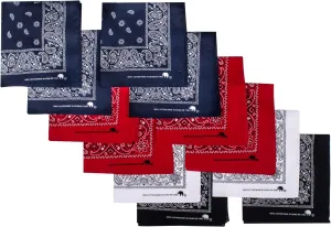 Elephant Brand Bandanas 100% cotton since 1898-12 Pack (Assorted Basic)