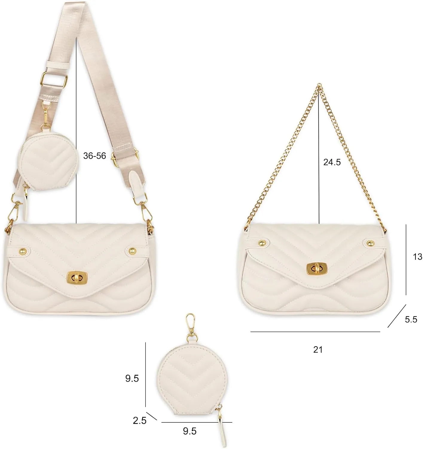 EXTREE crossbody Bags for Women,Trendy Shoulder Vegan Leather Handbags, Satchel Purse with Adjustable Wide Vintage Strap