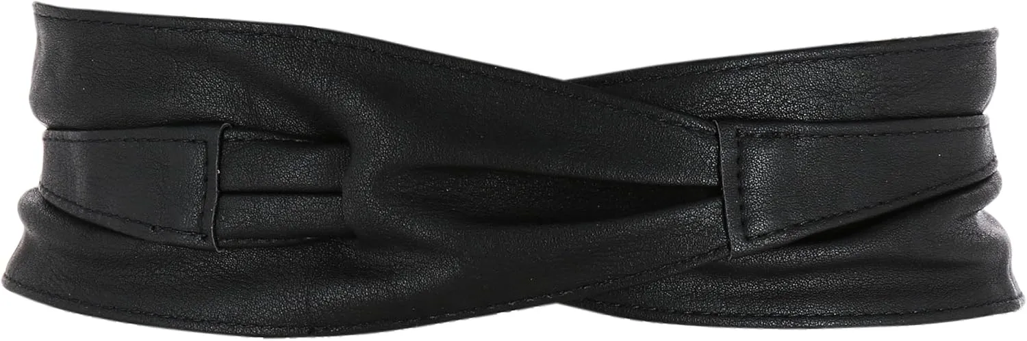 FASHIONGEN - Woman leatherette waisband Obi Belt, MICA