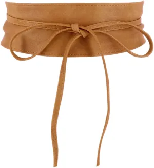 FASHIONGEN - Woman leatherette waisband Obi Belt, MICA