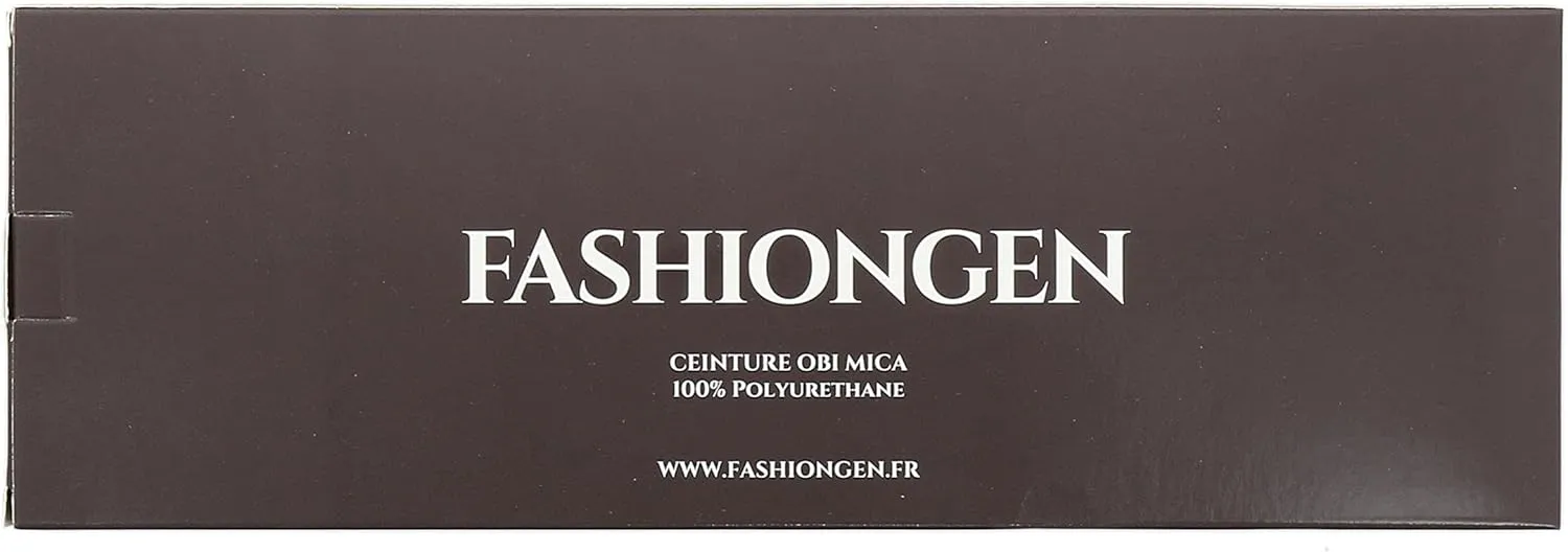FASHIONGEN - Woman leatherette waisband Obi Belt, MICA
