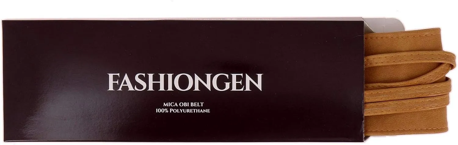 FASHIONGEN - Woman leatherette waisband Obi Belt, MICA
