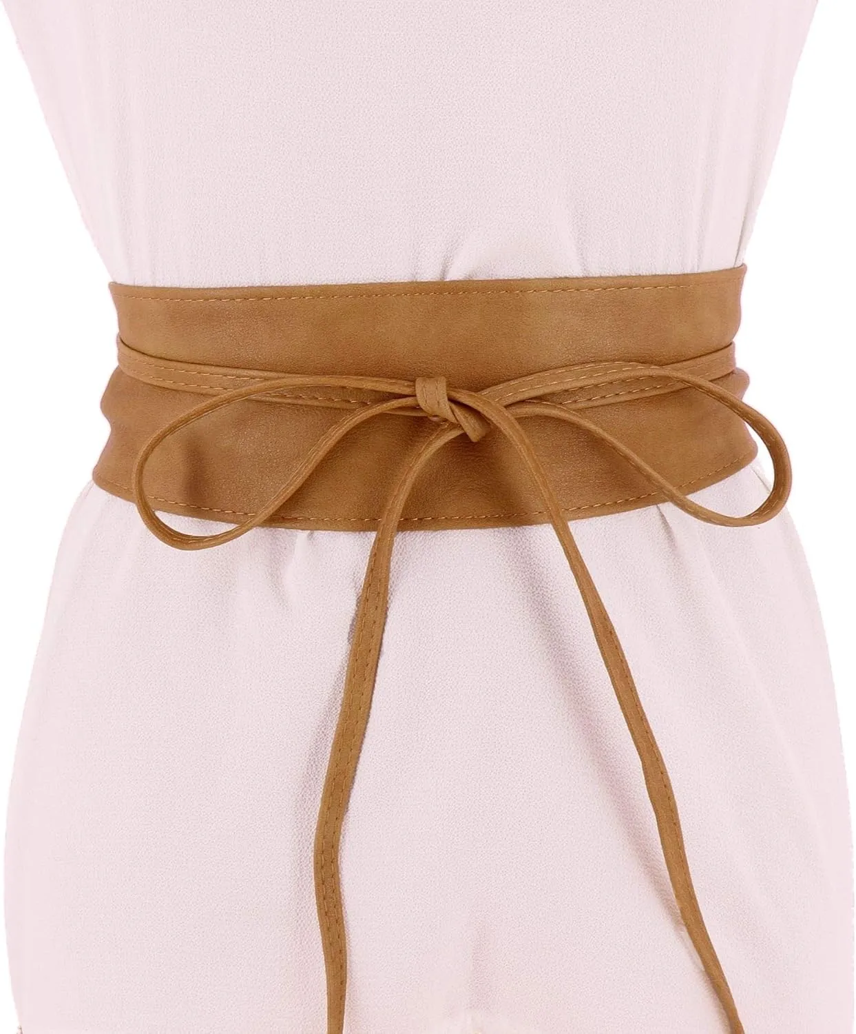 FASHIONGEN - Woman leatherette waisband Obi Belt, MICA