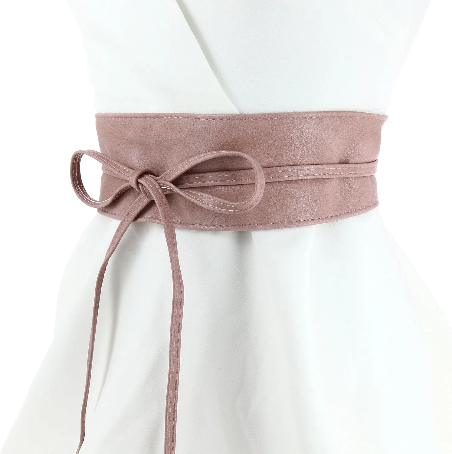 FASHIONGEN - Woman leatherette waisband Obi Belt, MICA