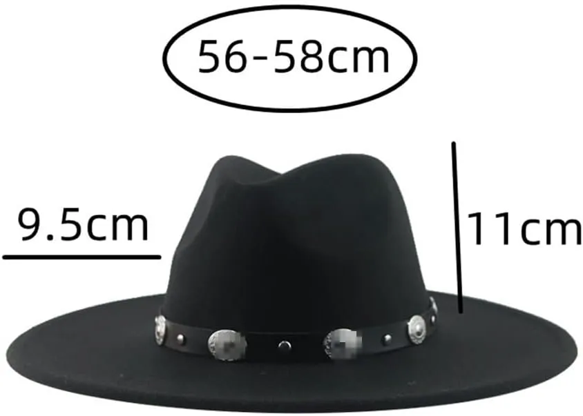 Fedora Hats For Women Panama Wide Brim 9.5CM Big Size Belt Casual Formal Men Caps Black Khaki Jazz Cap