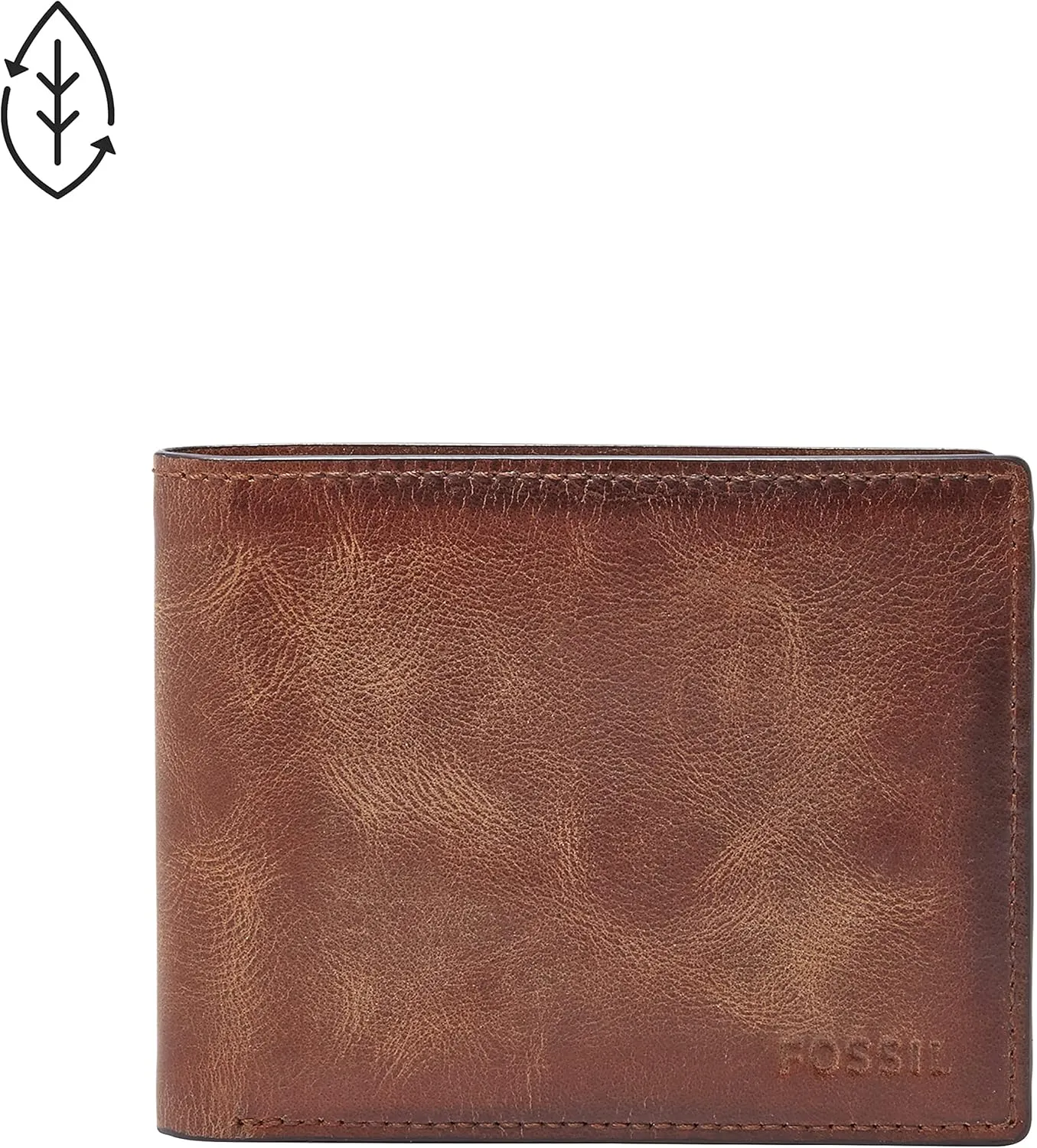 Fossil Men's Derrick RFID-Blocking Leather Bifold Wallet with Flip ID Window for Men