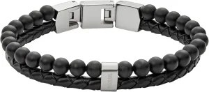 Fossil Men's Stainless Steel and Genuine Leather and/or Beaded Bracelet for Men