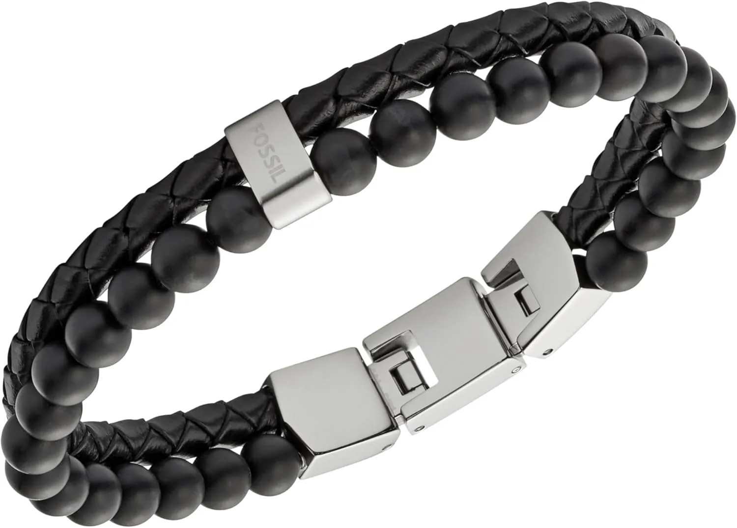 Fossil Men's Stainless Steel and Genuine Leather and/or Beaded Bracelet for Men