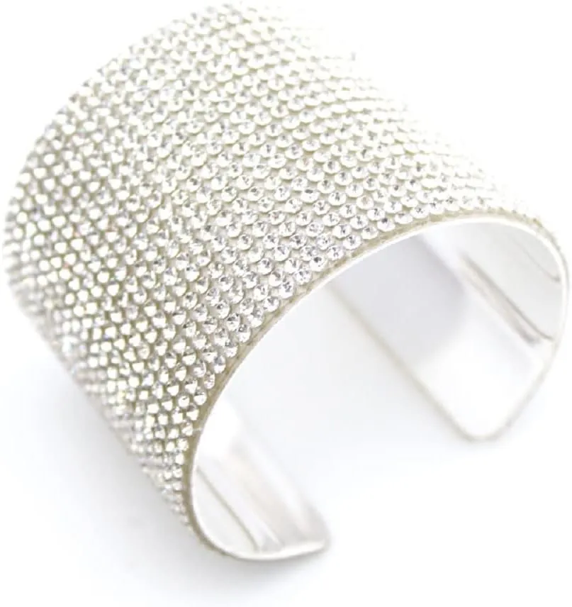 Fuqimanman2020 Multi Rows Rhinestone Bracelet Crystal Wide Arm Cuff Bangle for Women Bridal Statement Party Wedding Prom Jewelry