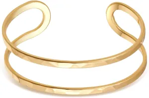 Gold Silver Cuff-Bracelets for Women Hollow Wide Open Bangle Bracelets