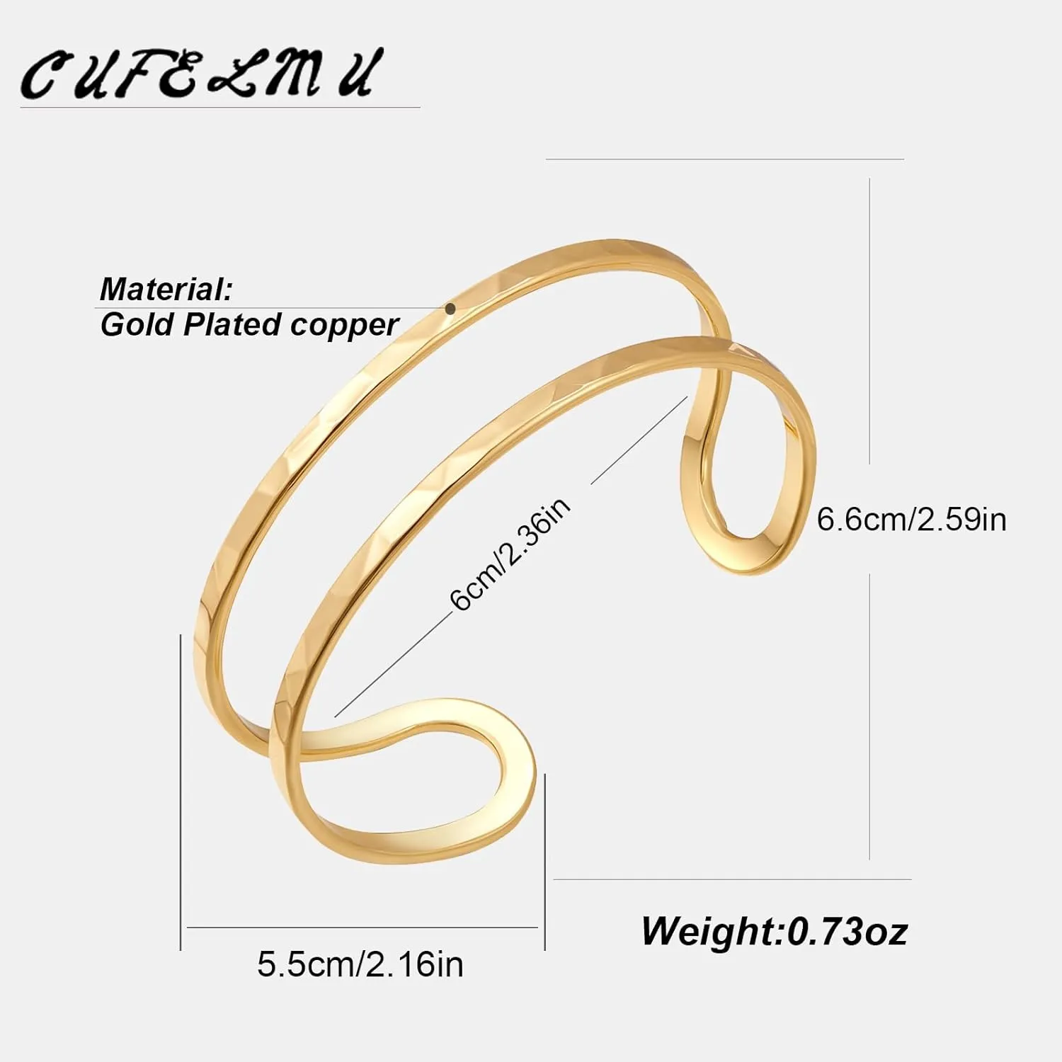 Gold Silver Cuff-Bracelets for Women Hollow Wide Open Bangle Bracelets
