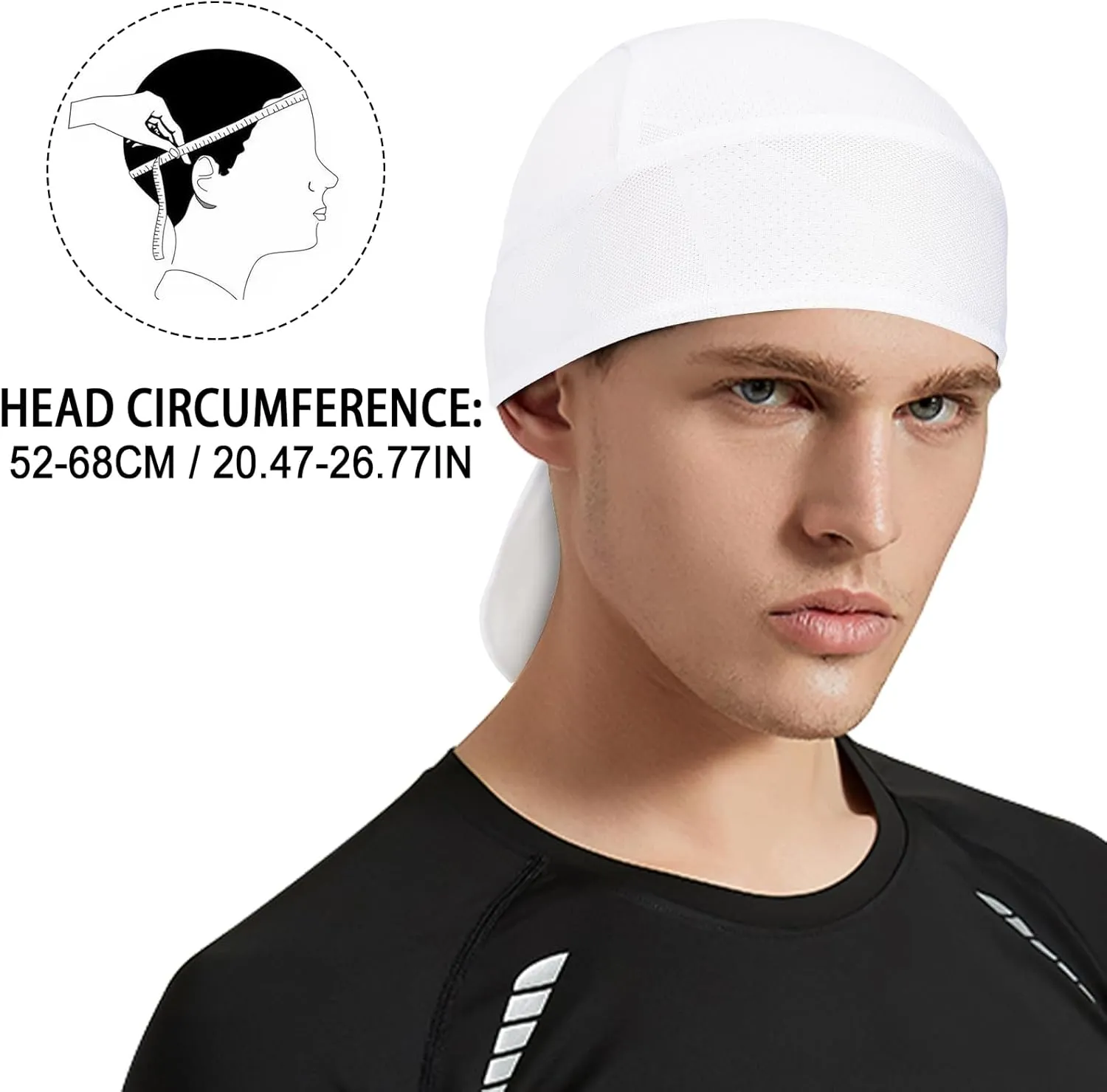 GXCROR Cooling Do Rags for Men Sports Bandanas Cap Skull Caps for Men Breathable Women Skull Cap Helmet Liner Cycling Hat Durags for Outdoor Activities