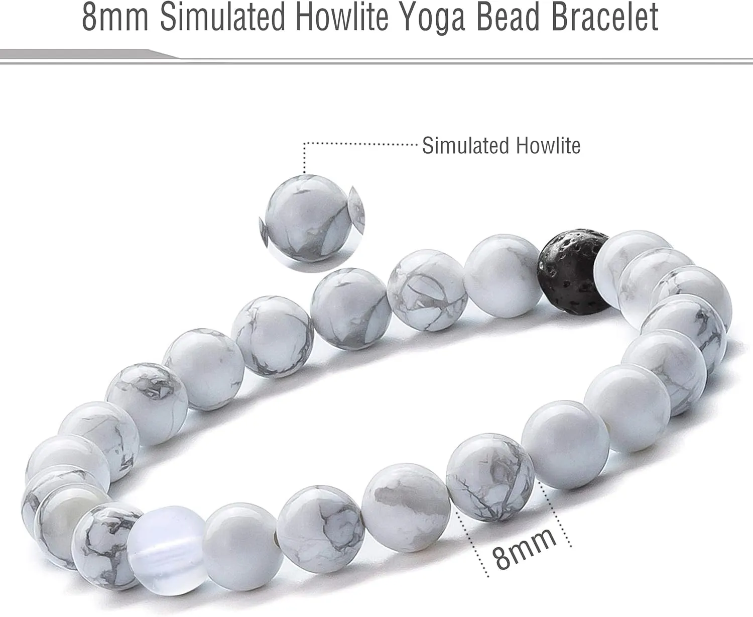 Hamoery Men Women 8mm Tiger Eye Stone Beads Bracelet Elastic Natural Stone Yoga Bracelet Bangle