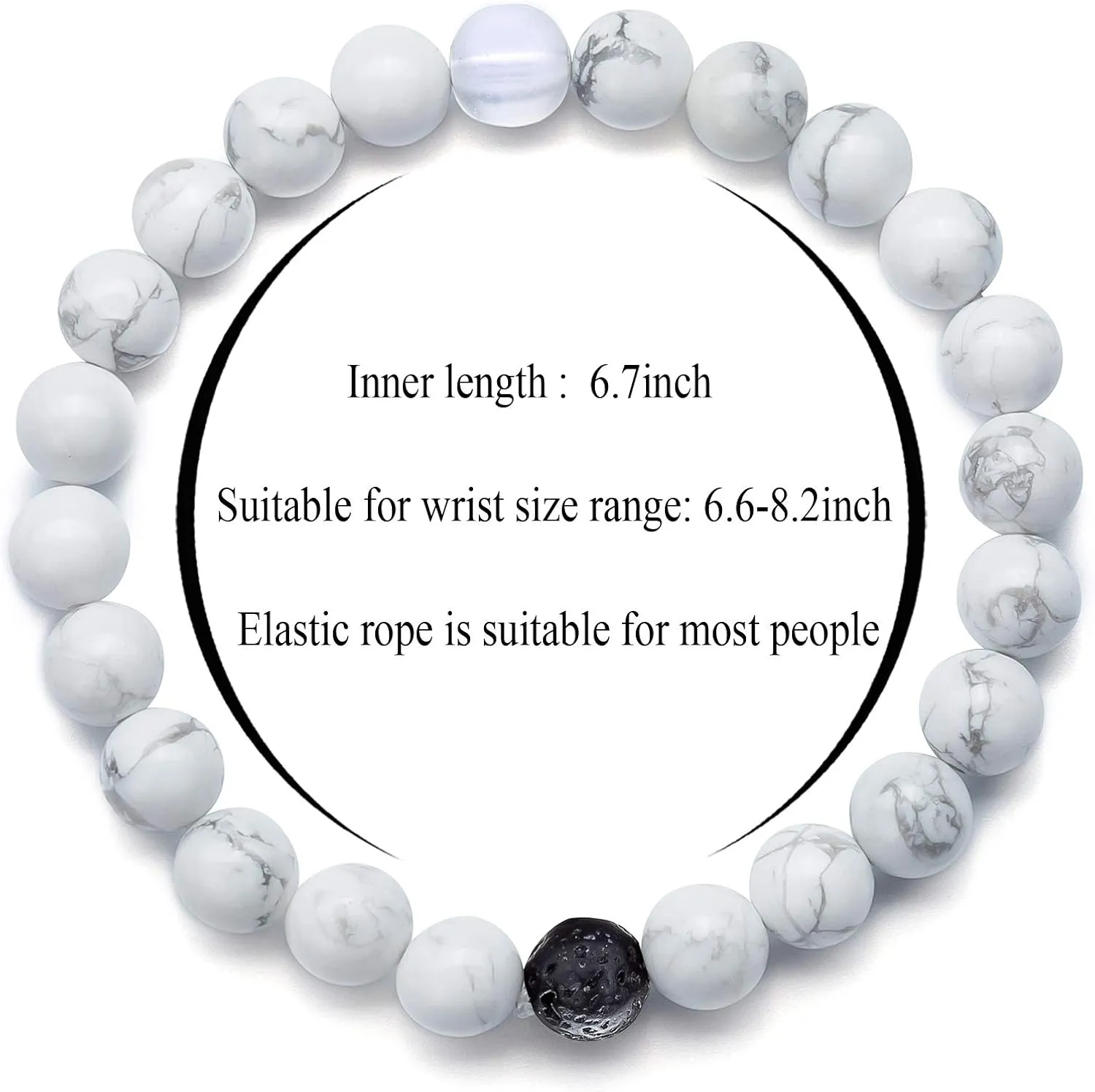 Hamoery Men Women 8mm Tiger Eye Stone Beads Bracelet Elastic Natural Stone Yoga Bracelet Bangle