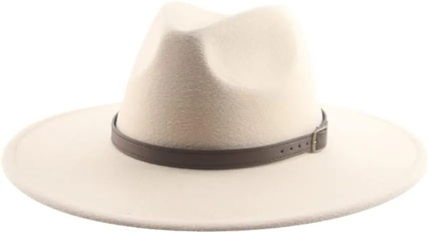 Hats for Women Man Hat Male Fedoras Winter Felted Hat Big Brim 9.5CM Belt Band Casual Solid Panama Cap