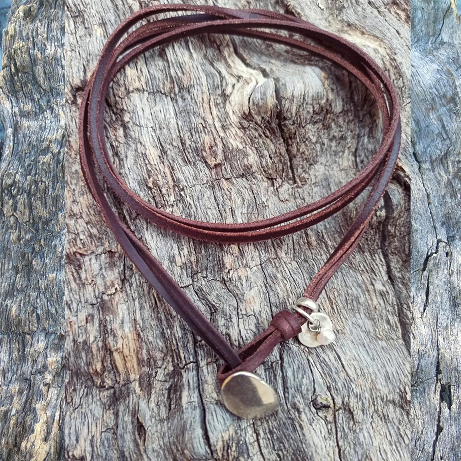HUASAI Boho Necklaces for Women Western Jewelry Country Concert Outfits for Women Layered Brown Choker Necklace Leather Boho Necklace Western Cowgirl Outfits Jewelry