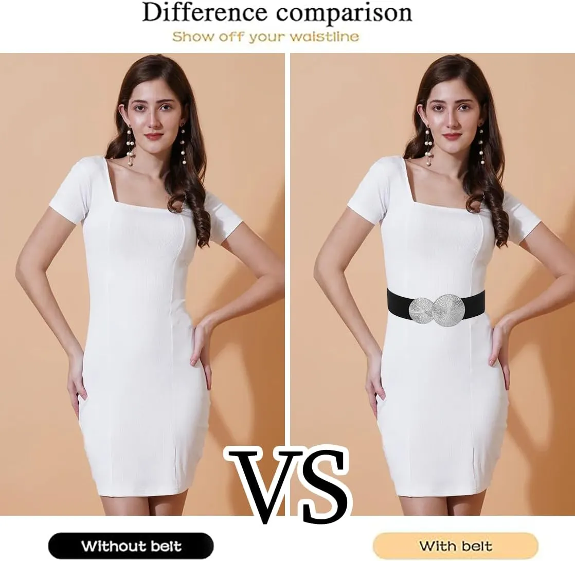 Initlove Wide Stretchy Waist Belt for Women Elastic Waistband for Dresse