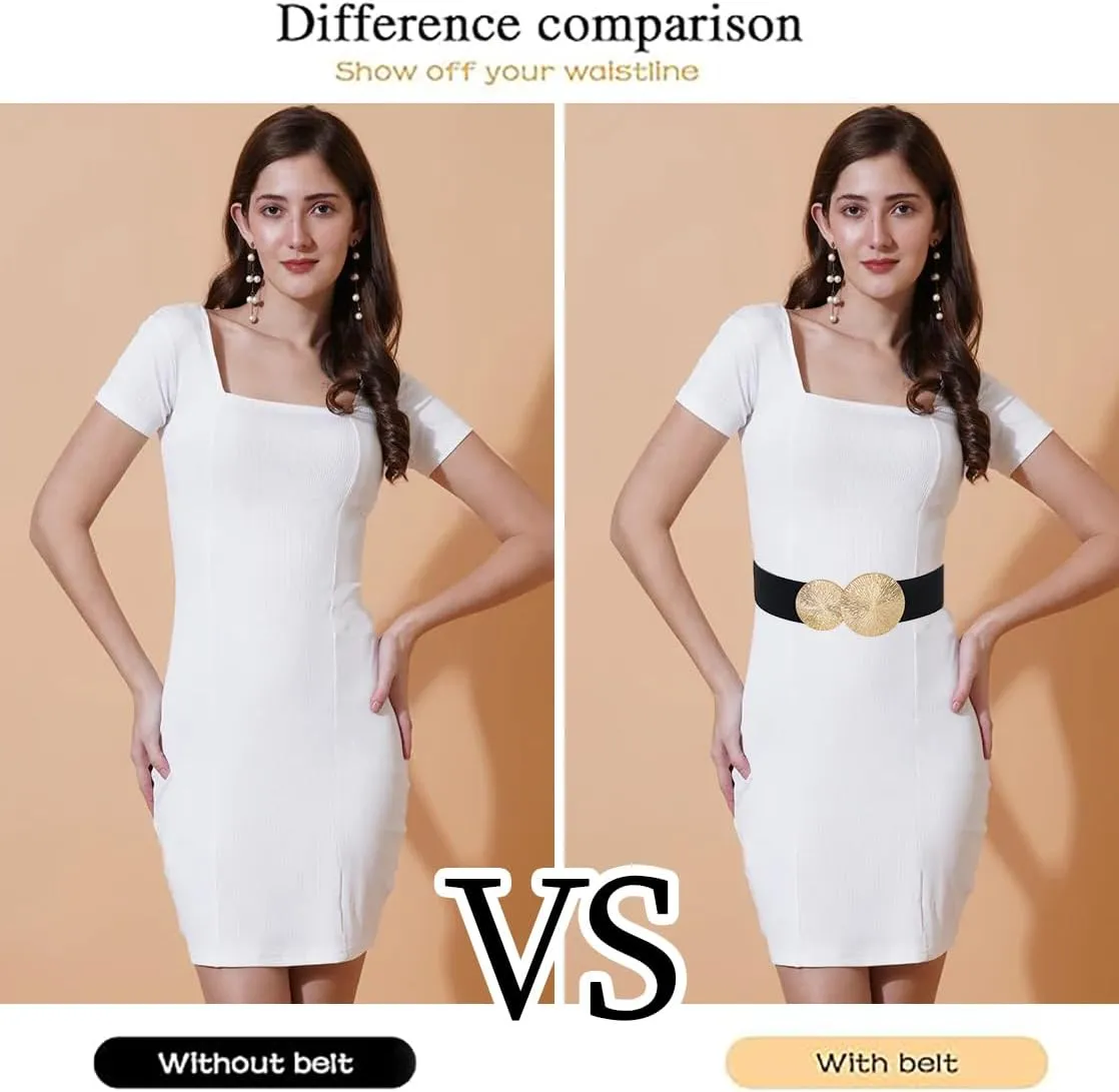 Initlove Wide Stretchy Waist Belt for Women Elastic Waistband for Dresse
